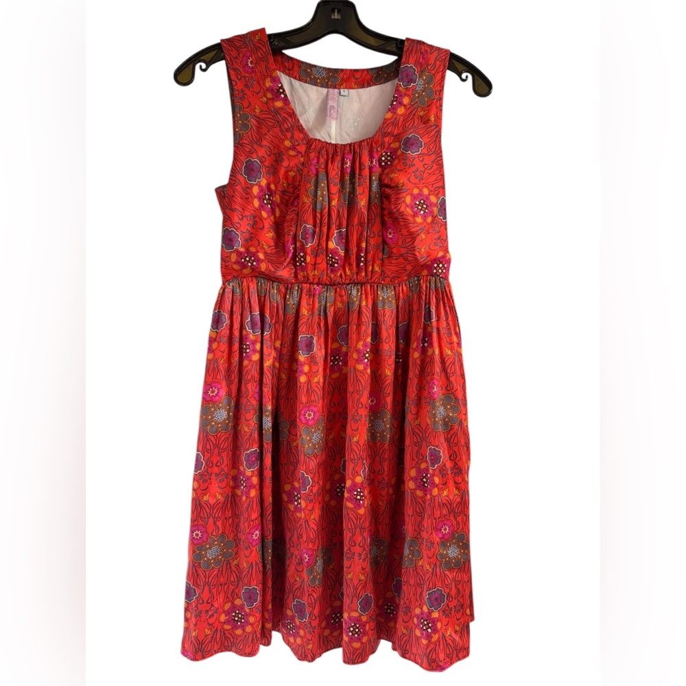 Vibrant Red Floral Parameters Dress size 2